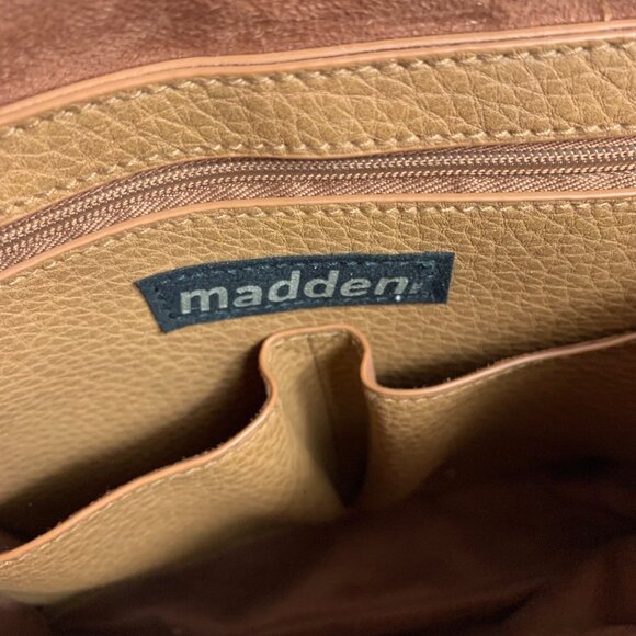 Madden Brown Saddle Bag Flap Fringe Tassel Wide Hippie Strap Aztec VTG Inspired - Picture 8 of 16